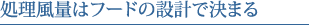 処理風量はフードの設計で決まる